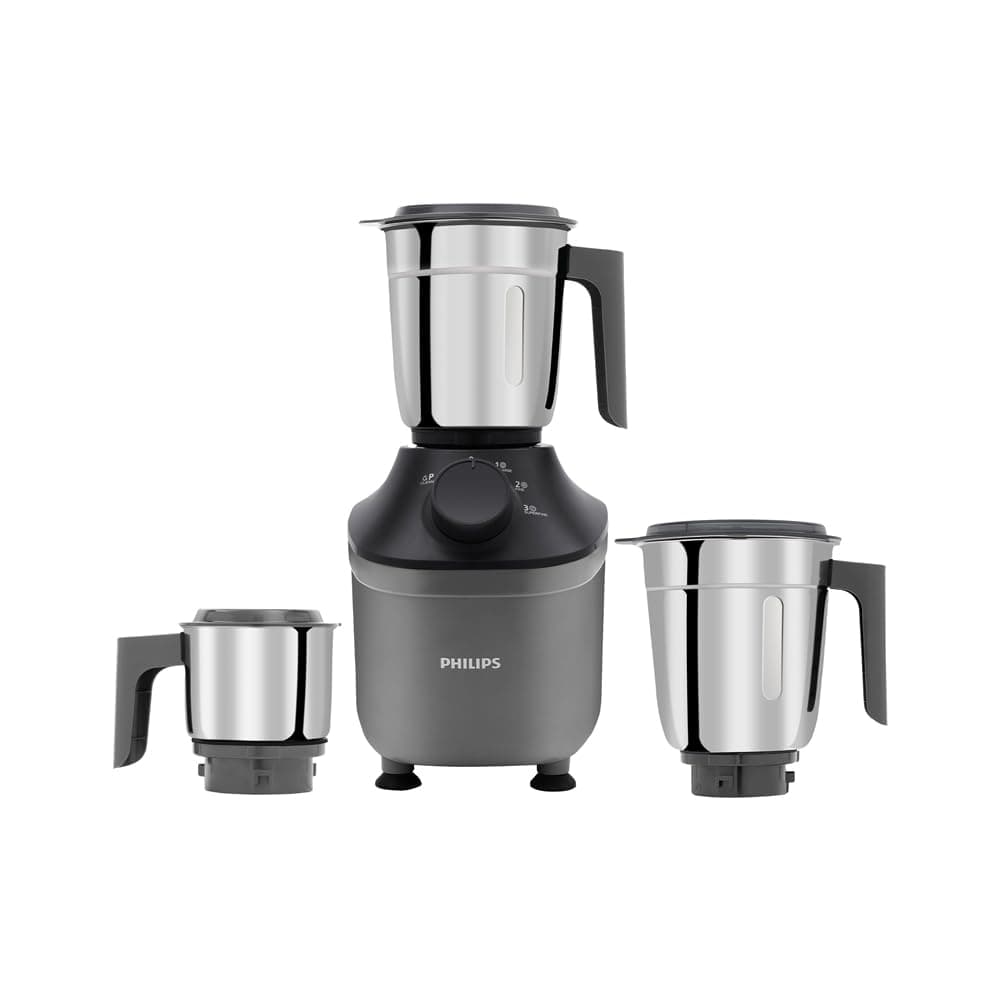 PHILIPS HL7770/00 Mixer Grinder, 800 Watt Powerful motor, 3 Jars, MicroGrind technology : Grind even 1 pepper; Choose Coarse, Fine, or Superfine for perfect textures every time, Grey