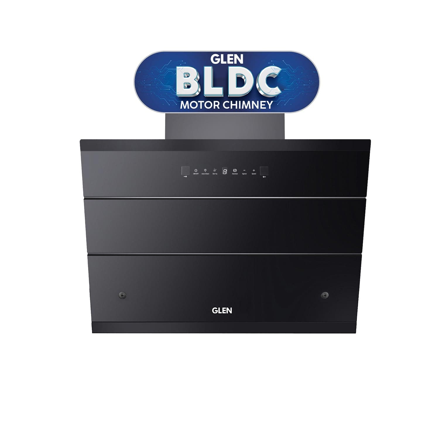 Glen 60 cm 1600 m³/hr BLDC Filterless Thermal Autoclean Kitchen Chimney, Slant |(Hood KOPPA HSR 60, Heat Sensor| Aeration technology| Auto On/Off| Touch & Gesture Control,Black)