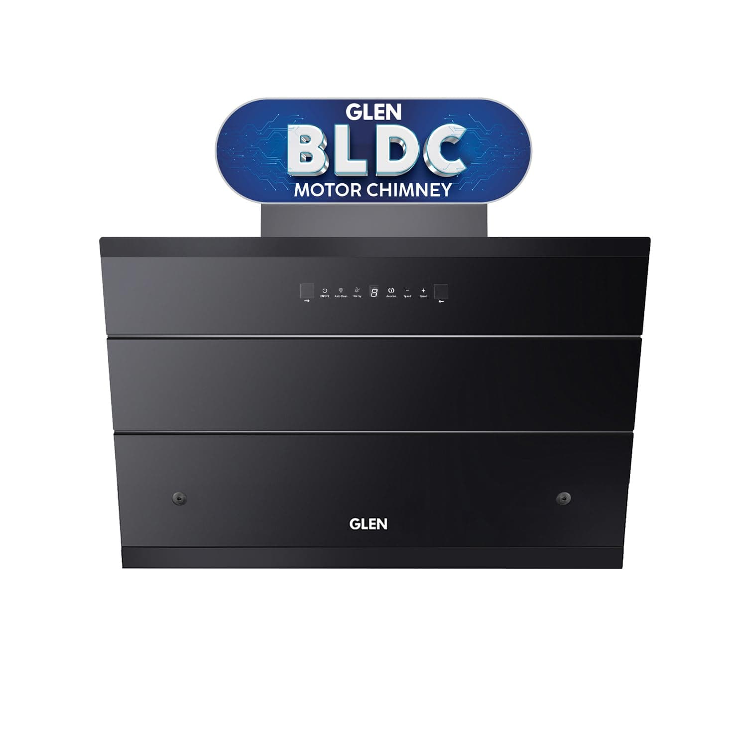 Glen 90 cm 1600 m³/hr BLDC Filterless Thermal Autoclean Kitchen Chimney, Slant |(Hood KOPPA HSR 90, Heat Sensor| Aeration technology|Auto On/Off| Touch & Gesture Control,Black)