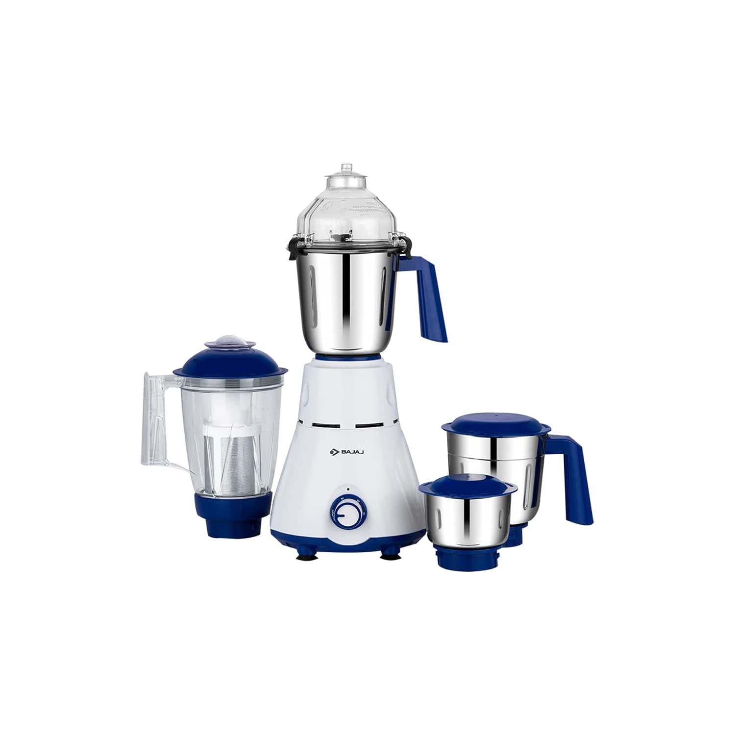 Bajaj Rex 750W Mixer Grinder | 4 Jars | Nutri Pro Feature | Multi-Functional Blade | Rust Proof Boady | 1 Yr Warranty 【White】