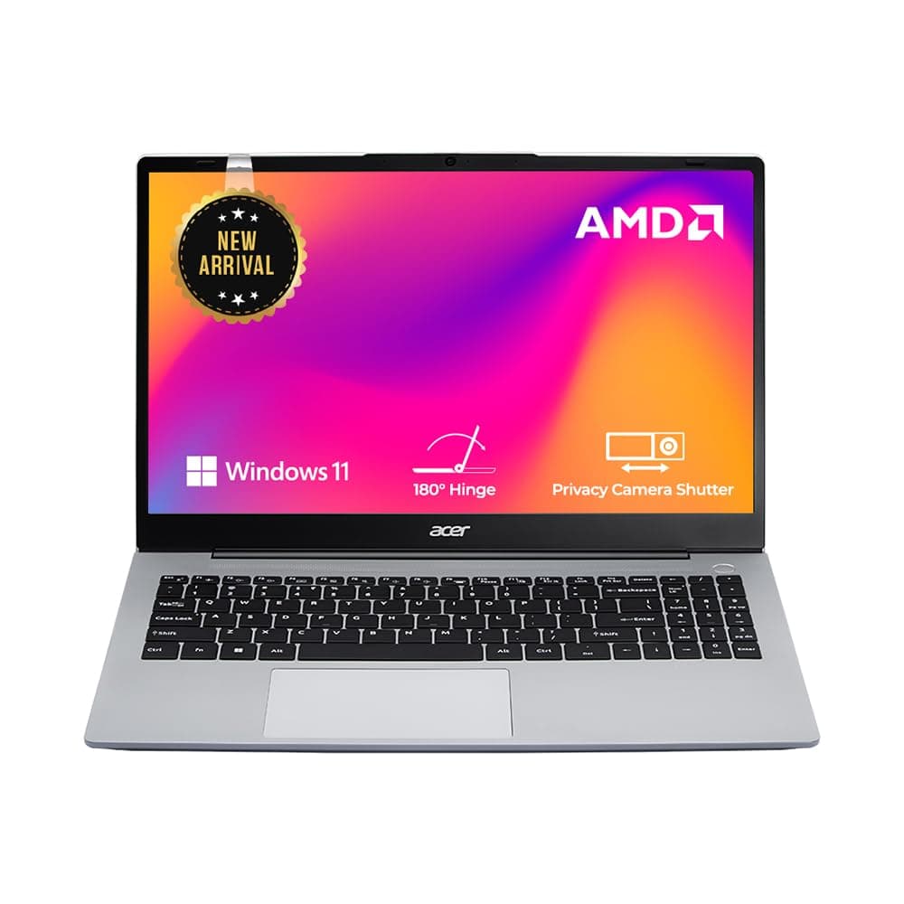 acer Aspire, AMD Ryzen 7-7730U, 16GB RAM, 512GB SSD, Full HD 15.6"/39.62cm, Windows 11 Home, Pure Silver, 1.79KG, AS15-42, WiFi 6, AMD Graphics, Backlit Keyboard, 55Wh Battery Laptop