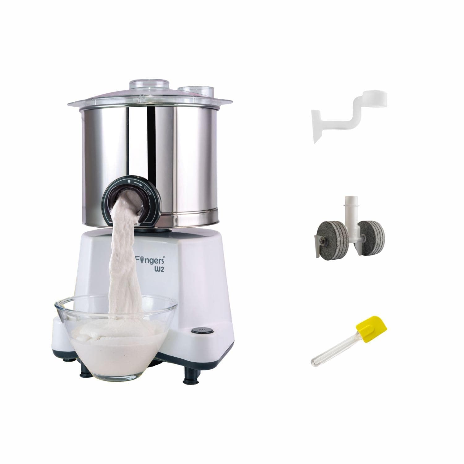 SmartFingers Comfort Plus Table Top Magic Wet Grinder 230V 50hz, 2 Liter, White, 2 Stone