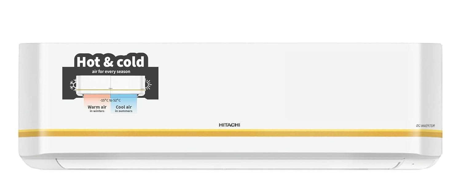 Hitachi 1.5 Ton 3 Star Hot & Cold Inverter Split AC with Expandable Technology (100% Copper, Dust Filter, 3100HP RSQG318HGXA, White)