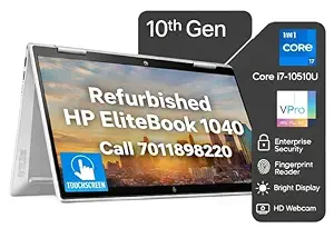 Certified 1040G7 x360, Core i7-10510U 10th Gen Laptop (16GB RAM, 512GB NVMe SSD), Touchscreen, IPS, 14" (35.6 cm) FHD, Win 11, Silver, Ultra-Slim Convertible, Fingerprint Reader, HD Camera
