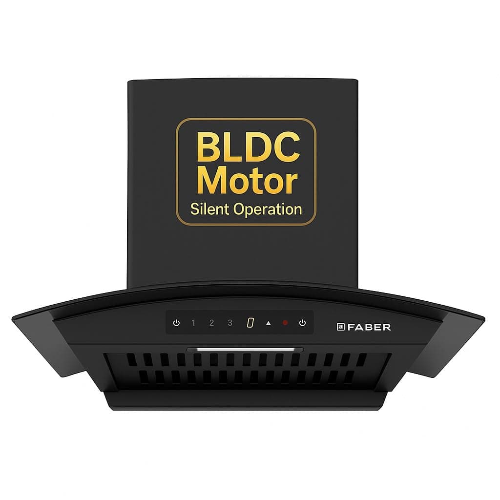 Faber Agile 60cm 1500m³/hr BLDC Autoclean Curved Shape Chimney | Built In Oil Collector | Touch & Gesture Control | 8Yr Motor,2Yr Comprehensive Warranty by Faber | Hood Agile BLDC FL HC SC BK IN 60