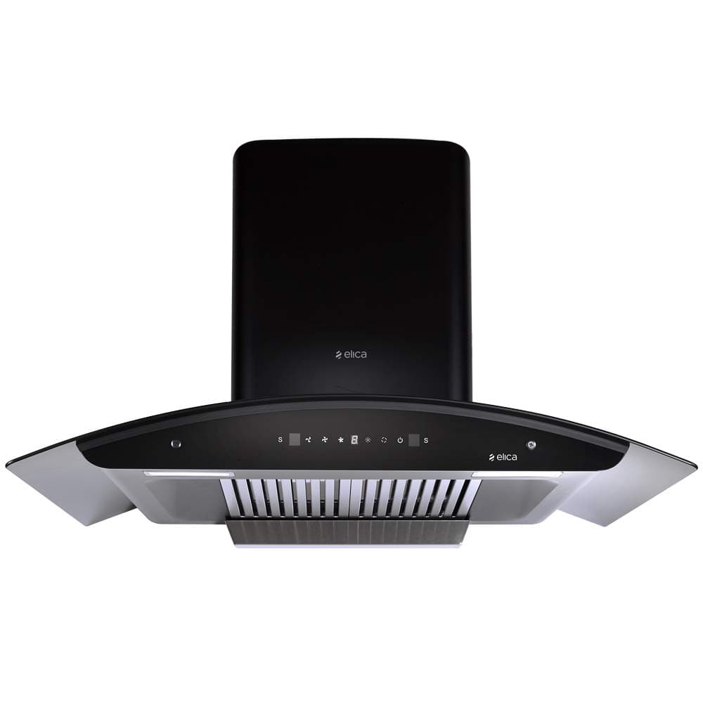 Elica 90 cm 1500 m3/hr Baffle Filter Autoclean Kitchen Chimney with 15 Years Motor & 5 Years Comprehensive Warranty (WD TBF HAC 90 MS NERO, Touch + Motion Sensor Control, Black)