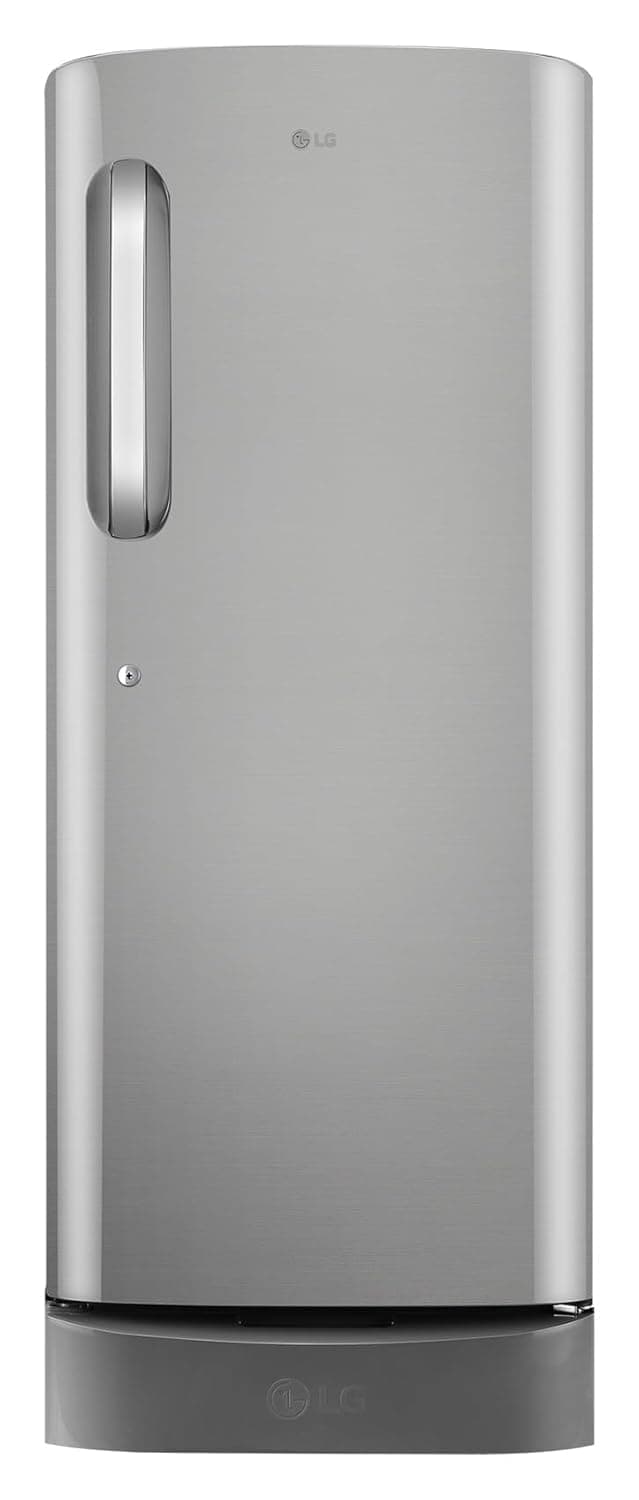LG 224 L, 5 Star, Smart Inverter, Direct Cool Single Door Refrigerator (GLD2356ZAPZ, Shiny Steel, Base stand with Drawer)