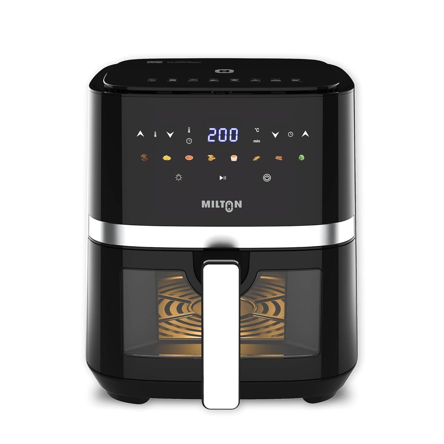 Milton Rapid Digital Air Fryer 5L | 1450W | 360° High Speed Air Circulation | Up to 90% Less Oil Usage | 8 Preset Menus | Touch Control Panel & Digital Display | Auto Shut-Off | 1 Year Warranty