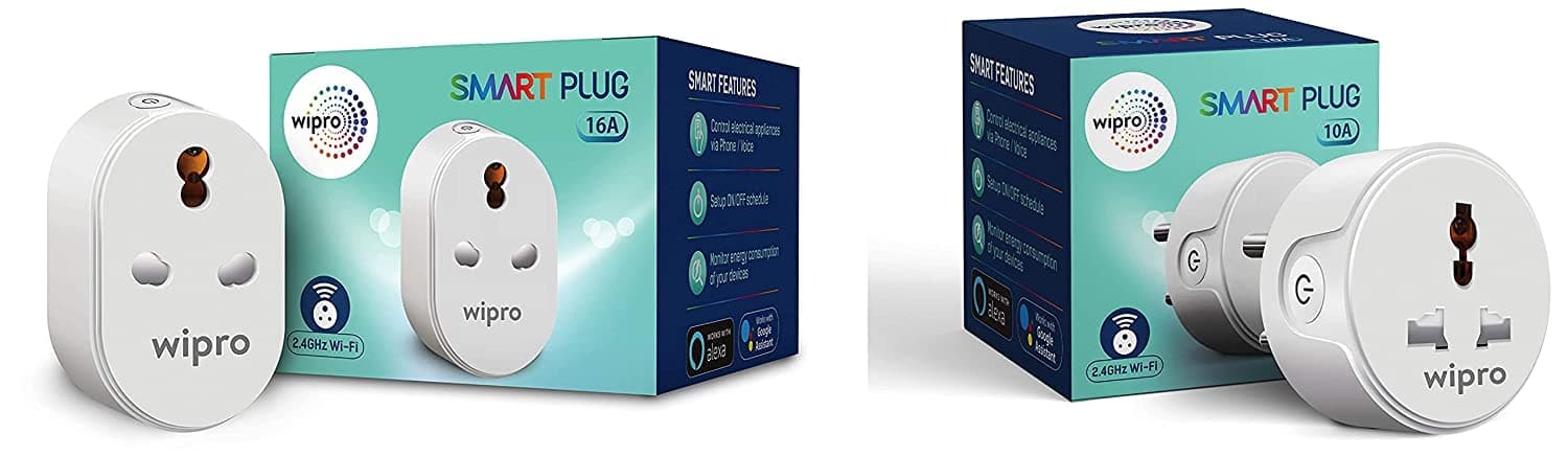 Wipro Smart Home Combo Smart Plugs | 10 Amp & 16Amp Smart plug |Suitable for Home, Bedroom, Kitchen, Bathroom | 10Amp for small appliances| 16Amp suitable for Heavy duty Appliances