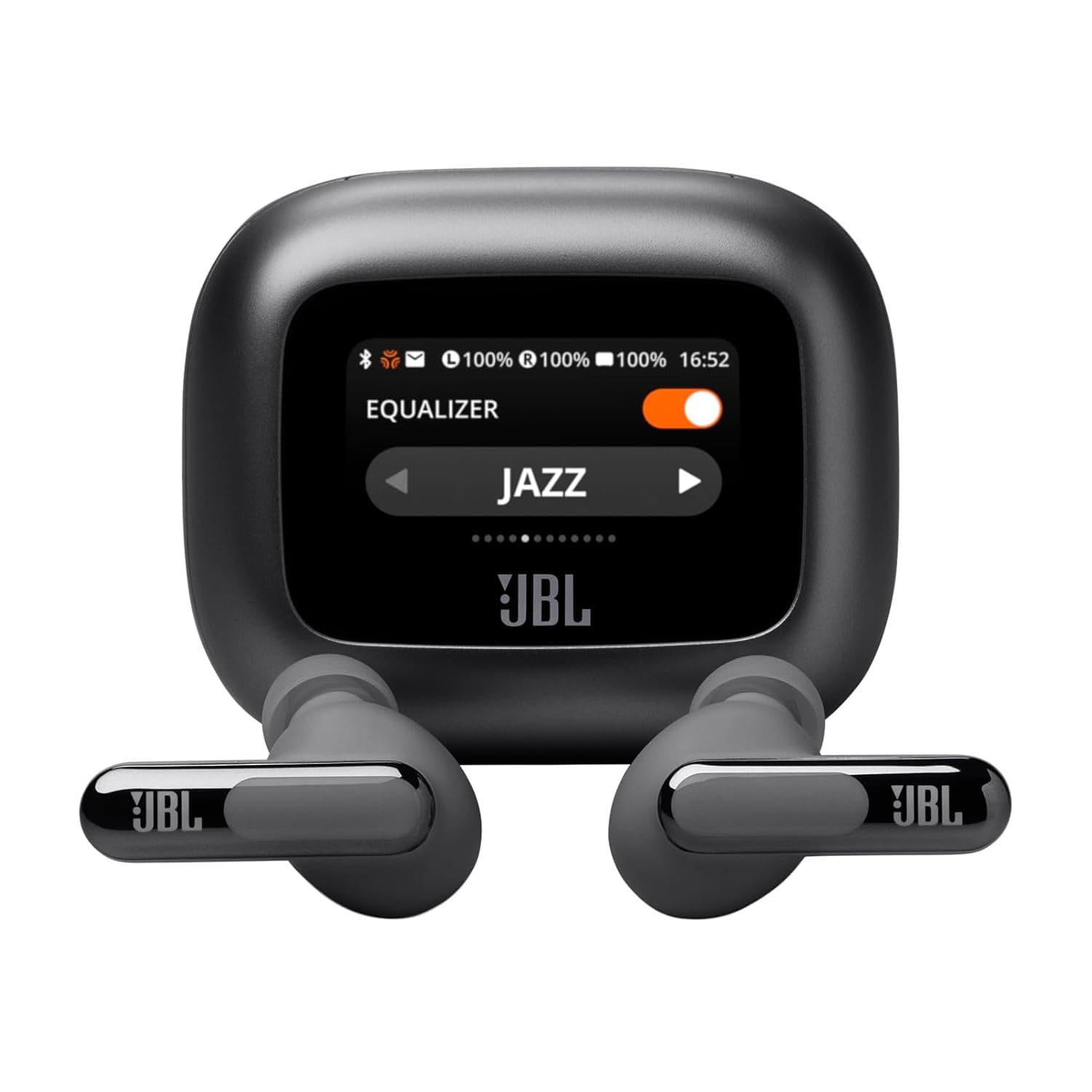 JBL New Launch Live Beam 3 TWS,Hi-Res Audio True ANC Earbuds,Smart Case with Touch Display,48H Playtime,Wireless Charging,6 Mic,Multipoint Connection,Ip55 Proof, Headphones App,Personi-Fi 3.0 (Black)