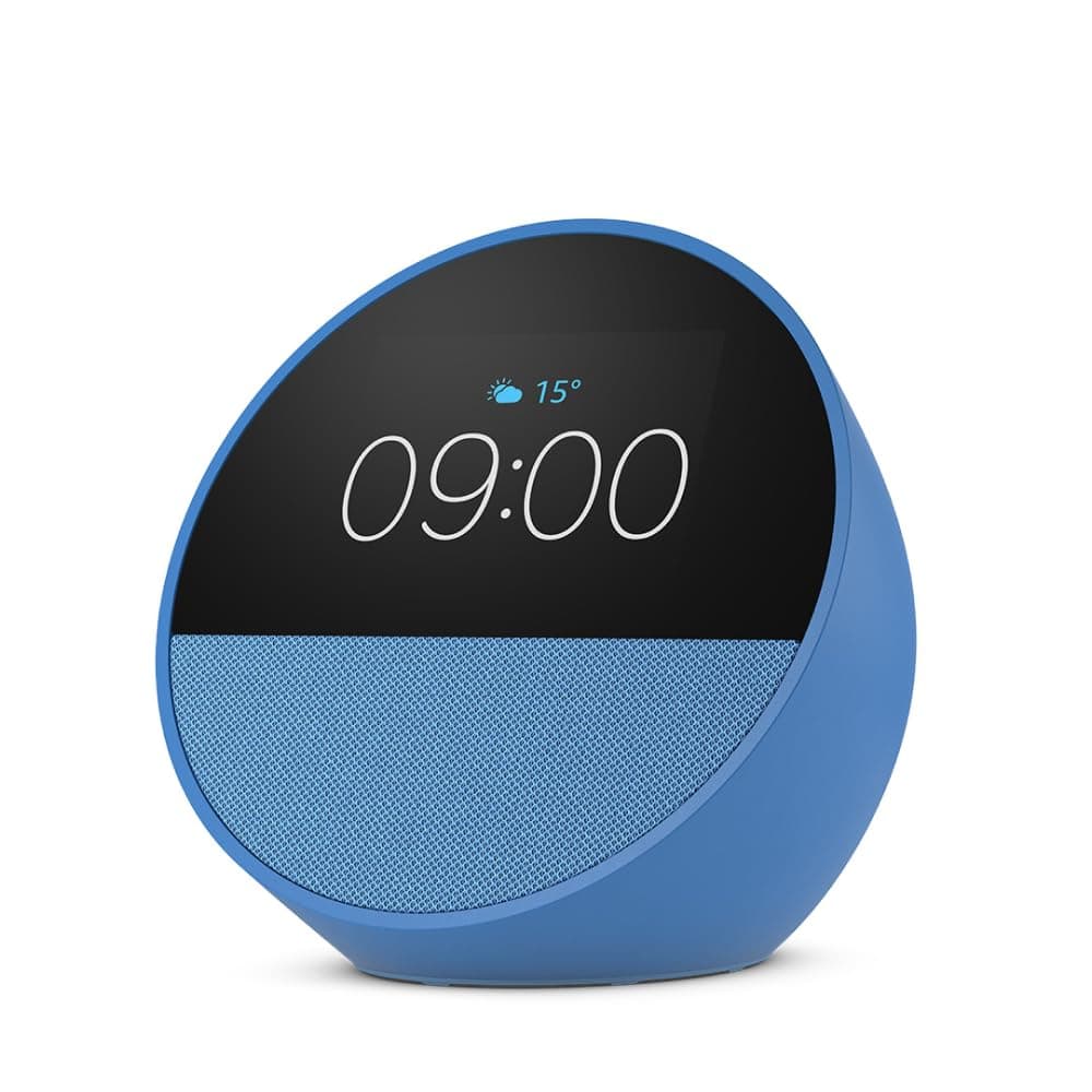 Amazon Echo Spot (latest model), Smart alarm clock with vibrant sound, Alexa and Bluetooth | Blue
