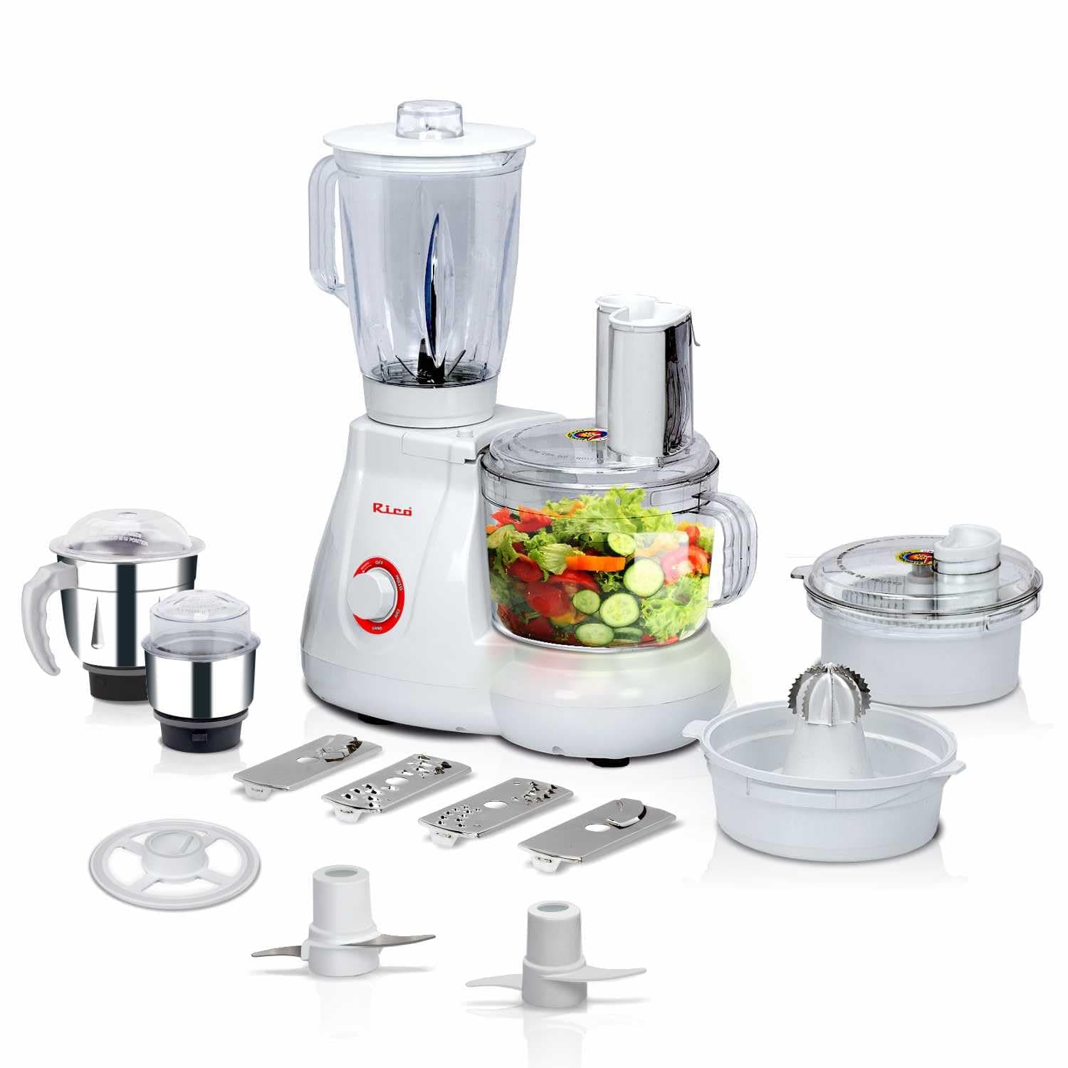 Rico 700W Coconut Scraper & Mixer Grinder | Multi-Functional Food Processor with Blender, Citrus Juicer, Masala & Chutney Jar | 2-Year Replacement Warranty