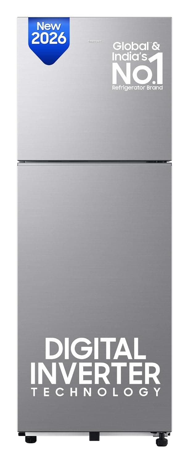 Samsung 236 L, 3 Star, Digital Inverter, Frost Free Double Door Refrigerator (RT40H28W3QHL, Gray Silver, 2026 Model)
