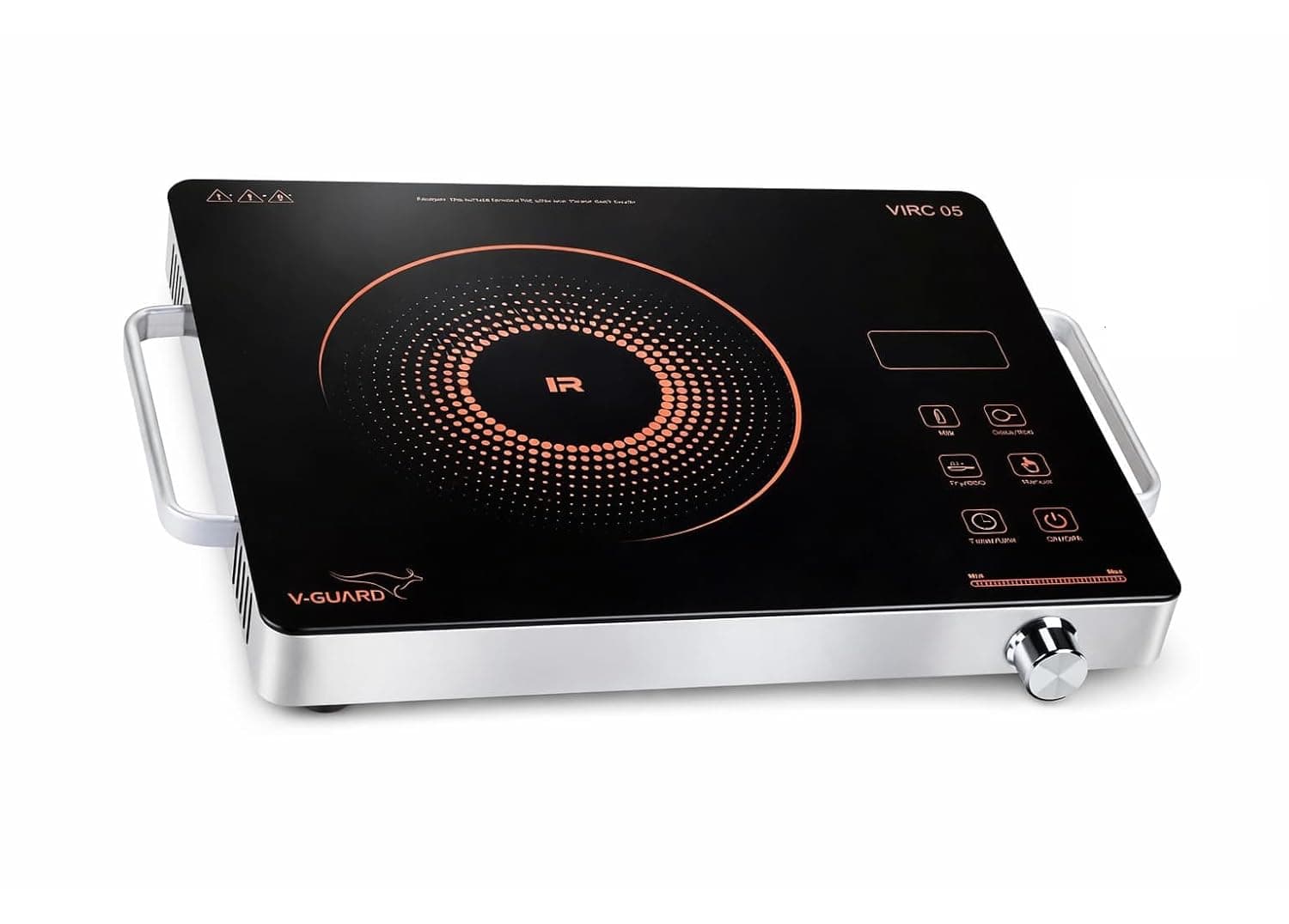 V-Guard Infrared Cooktop 2000w | Touch Control | Low/High Votage Cut off | 4KV Surge Protection | Compitable for all Cooking vessels| Digital Display |VIRC 05|