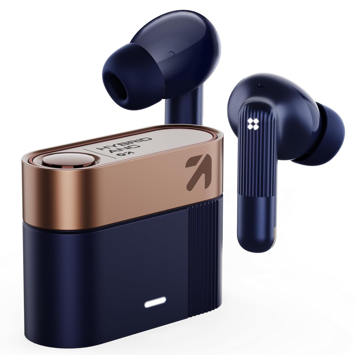 GOBOULT Newly Launched Earl TWS Earbuds with Hybrid ANC (Upto 50dB), 10mm Dual Drivers, Upto 50H Playtime in Ear Earbuds, App Support, Spatial Audio, IPX5, Dual Device Pairing, TWS (Sapphire Blue)