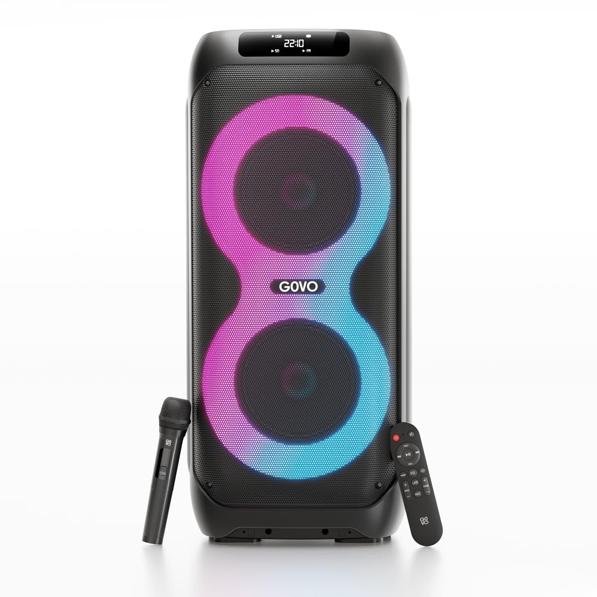Newly Launched GOVO Goloud 980 with 160W Party Speaker with Wireless Mic, Up to 6 hrs Playtime, TWS Mode, Bluetooth v5.3, AUX Port, & USB (Platinum Black)