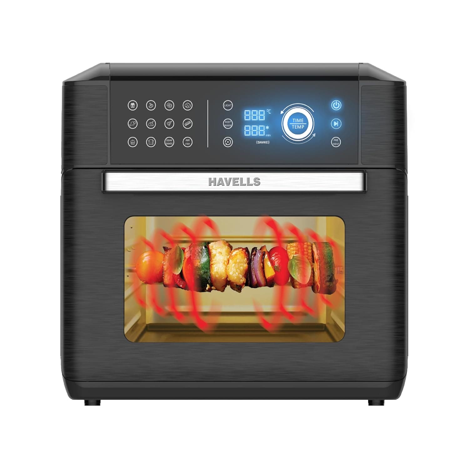 Havells Avanza Multi Function Air Fryer Oven 15L|1700W|Digital Touch Control|14 Pre-Sets|Aerocrisp Technology|Includes Skewer Set,Rotisserie Fork,Mesh,Baking Tray|2Yr Door Step Warranty by Havells