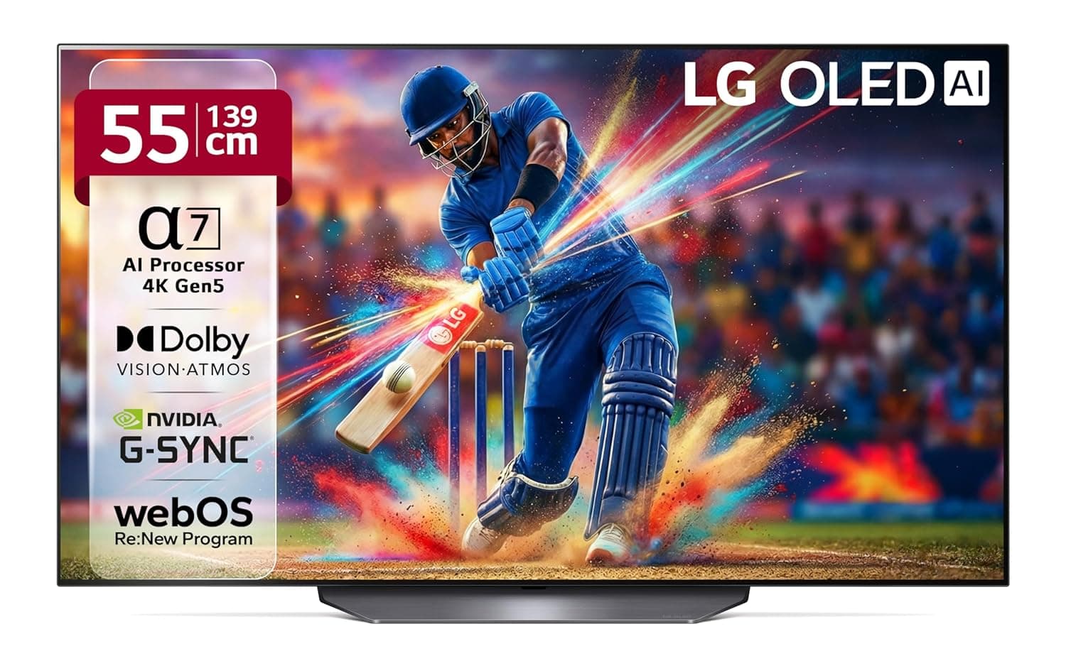 LG 139 cm (55 inches) OLED B2 AI Series 4K Ultra HD (3840 x 2160) Smart webOS OLED TV 55B2PSA (Black)