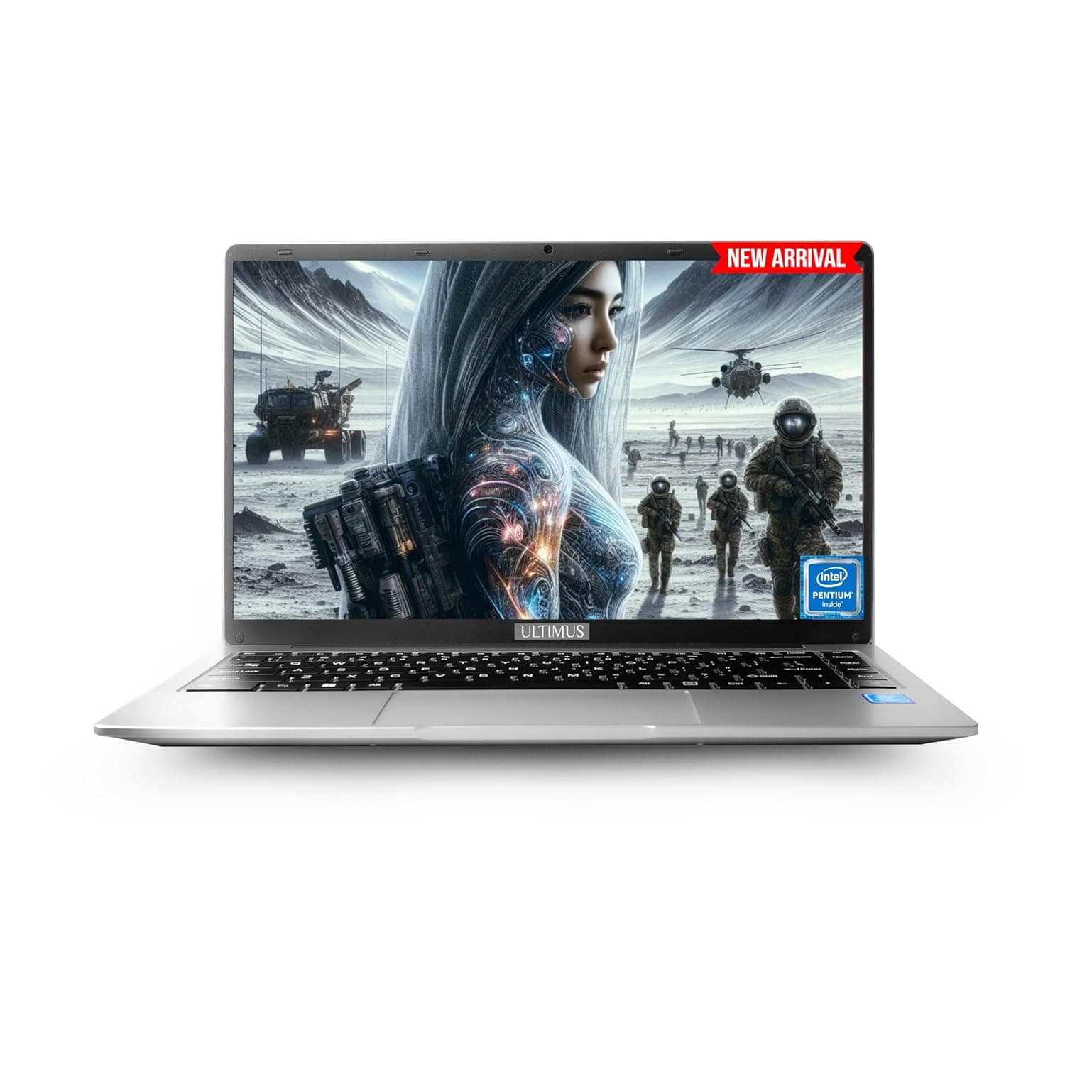 Ultimus Pentium Quad Core Laptop|Student & Office Work Laptop|Dual Storage SSD Expandable~1TB|1.2Kg|180° Hinge|Win 11 Home|8GB RAM 256GB|HDMI SD Card Slot | Dual Speaker|Cloud Silver