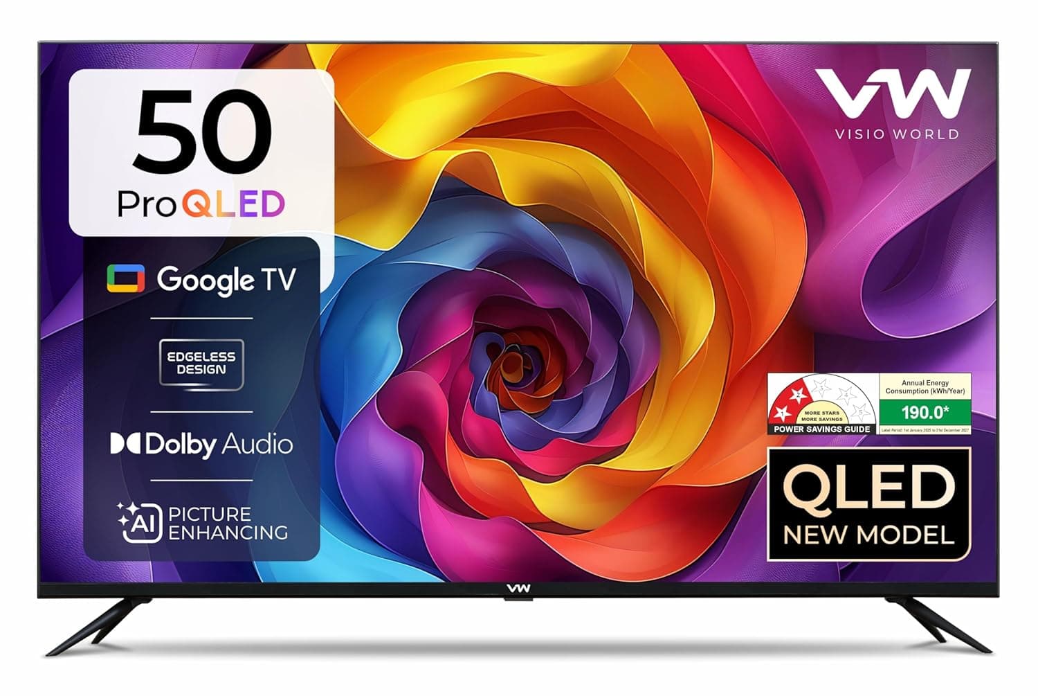 VW 127 cm (50 inches) Pro Series 4K Ultra HD Smart QLED Google TV VW50GQ1